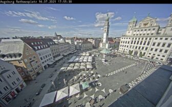 Webcam Augsburg Rathausplatz Panorama Live